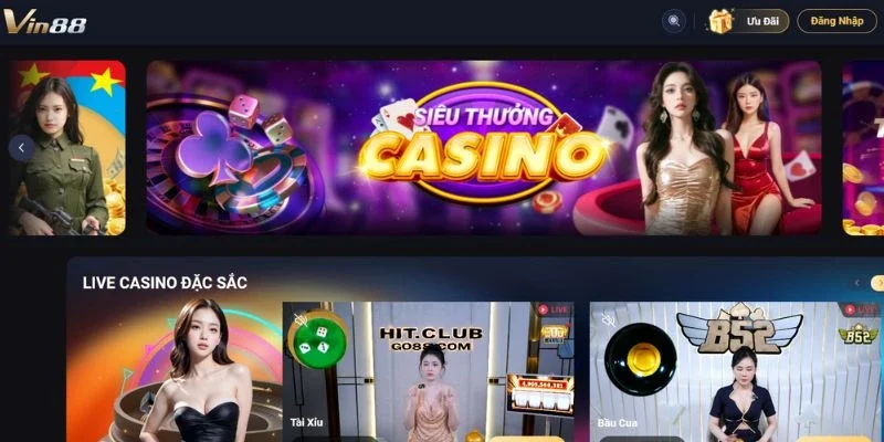 Các loại bàn chơi tại nhà cái Vin88